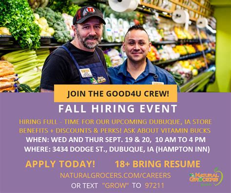 We want you to know that your health is our priority. . Natural grocers careers